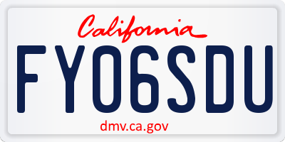 CA license plate FY06SDU