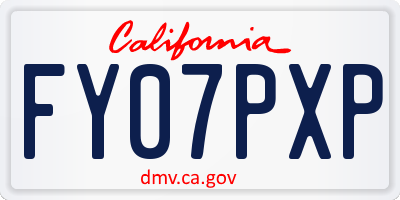 CA license plate FY07PXP