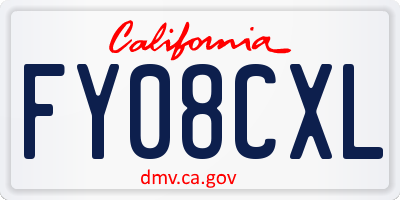 CA license plate FY08CXL