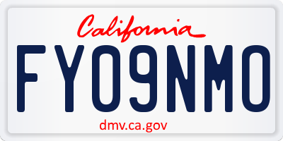 CA license plate FY09NMO