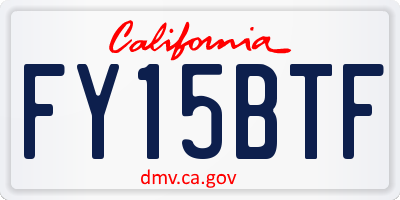 CA license plate FY15BTF