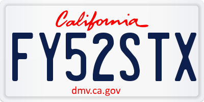 CA license plate FY52STX