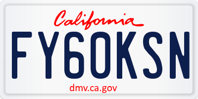 CA license plate FY60KSN