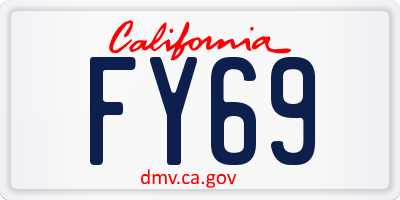 CA license plate FY69