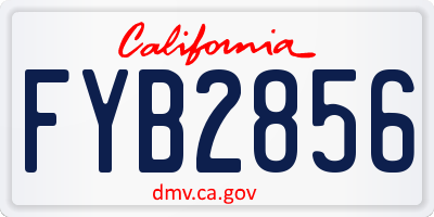 CA license plate FYB2856