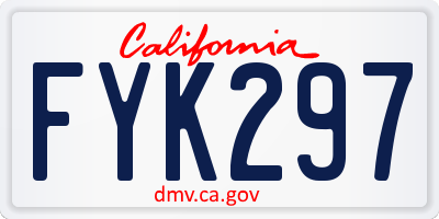 CA license plate FYK297