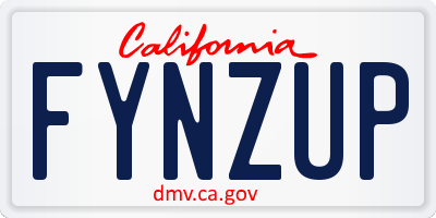 CA license plate FYNZUP