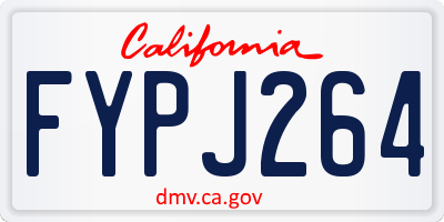 CA license plate FYPJ264