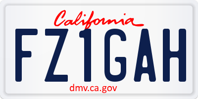 CA license plate FZ1GAH