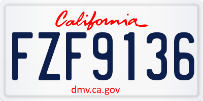 CA license plate FZF9136