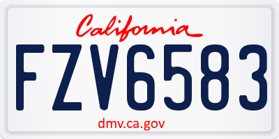 CA license plate FZV6583