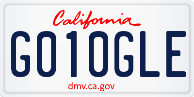 CA license plate G010GLE