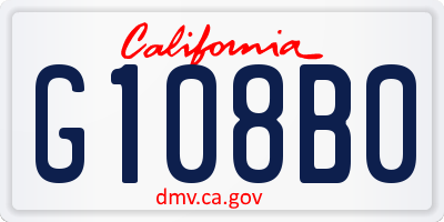 CA license plate G108B0