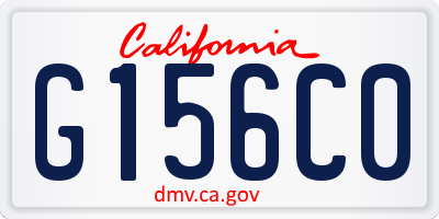 CA license plate G156C0