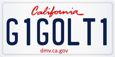 CA license plate G1G0LT1