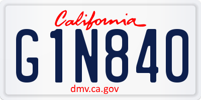 CA license plate G1N840