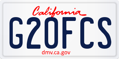 CA license plate G20FCS