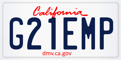 CA license plate G21EMP