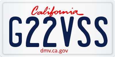 CA license plate G22VSS