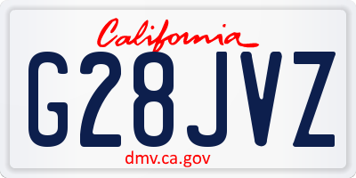 CA license plate G28JVZ