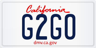 CA license plate G2GO