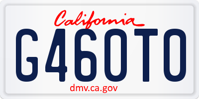 CA license plate G460T0