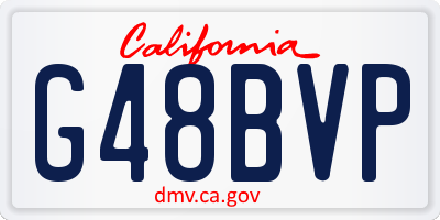 CA license plate G48BVP