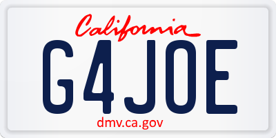 CA license plate G4JOE