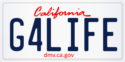 CA license plate G4LIFE