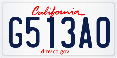 CA license plate G513A0