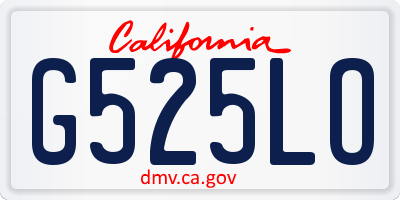 CA license plate G525LO