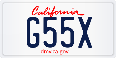 CA license plate G55X