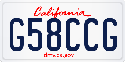 CA license plate G58CCG