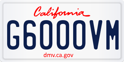 CA license plate G600OVM