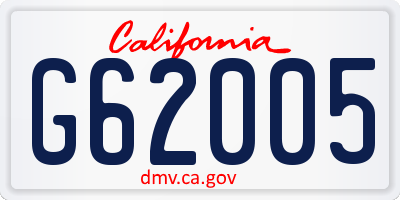 CA license plate G62005