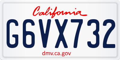 CA license plate G6VX732