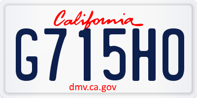 CA license plate G715HO