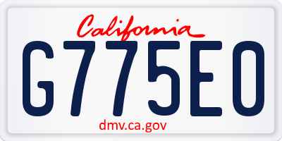 CA license plate G775E0