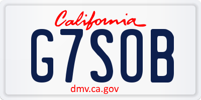 CA license plate G7SOB