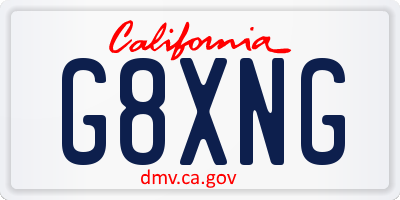 CA license plate G8XNG