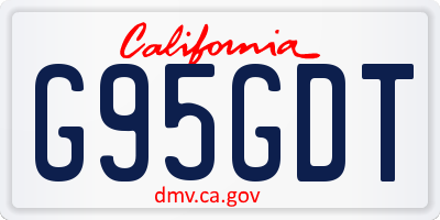 CA license plate G95GDT