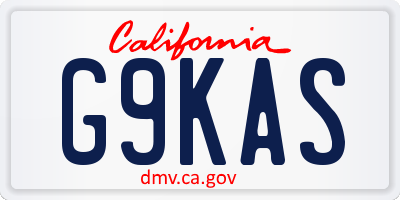 CA license plate G9KAS