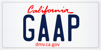 CA license plate GAAP