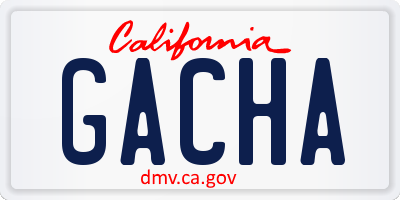 CA license plate GACHA