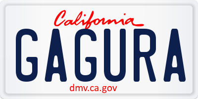 CA license plate GAGURA