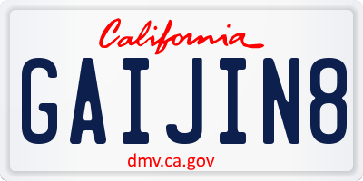 CA license plate GAIJIN8