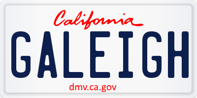 CA license plate GALEIGH