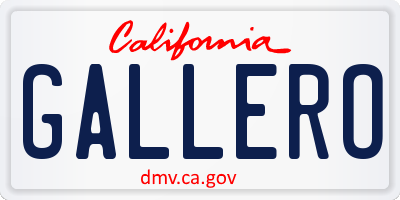 CA license plate GALLERO