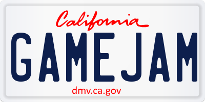 CA license plate GAMEJAM