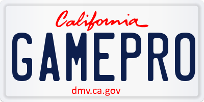 CA license plate GAMEPRO